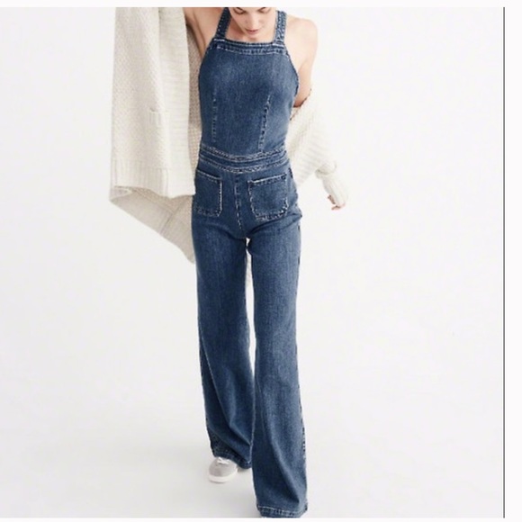 denim flare jumpsuit